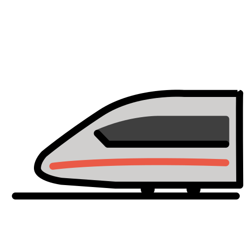 Bullet Train as drawn by OpenMoji in 15.1