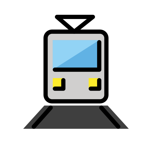Tram as drawn by OpenMoji in 15.1