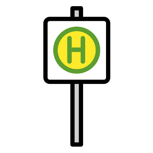 Bus Stop as drawn by OpenMoji in 15.1