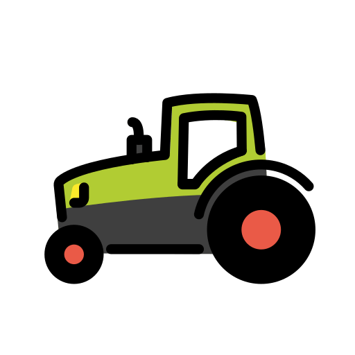 Tractor as drawn by OpenMoji in 15.1