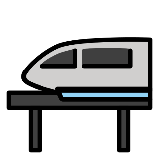 Monorail as drawn by OpenMoji in 15.1