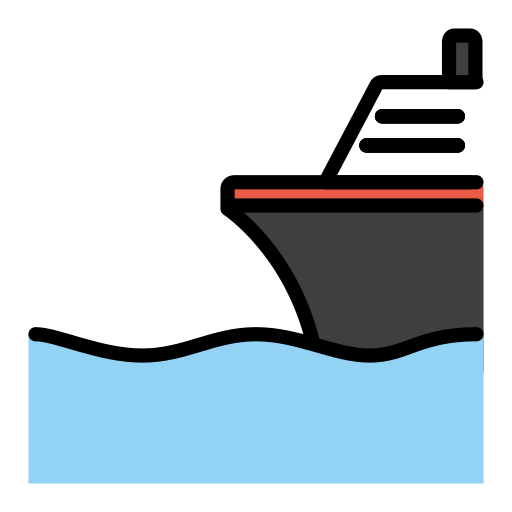 Ship as drawn by OpenMoji in 15.1