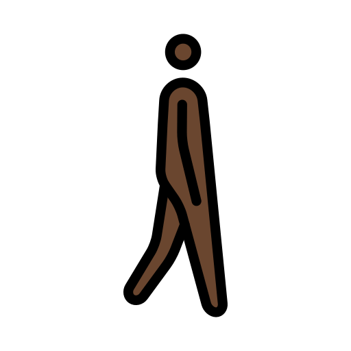 Person Walking Facing Right: Dark Skin Tone, the design in this release