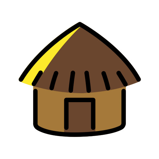 Hut as drawn by OpenMoji in 15.1