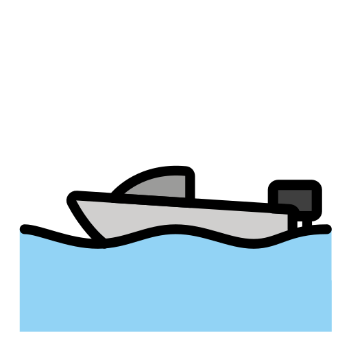 Motorboot as drawn by OpenMoji in 15.1