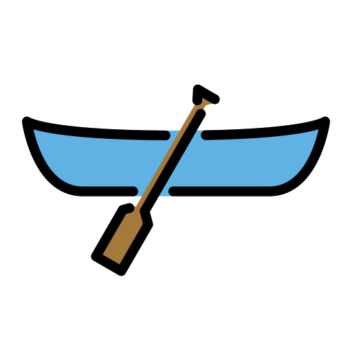 Canoe as drawn by OpenMoji in 15.1