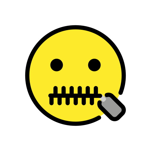 Zipper-Mouth Face as drawn by OpenMoji in 15.1
