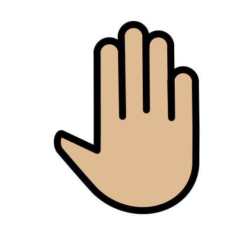 立起的手背: 中等-浅肤色 as drawn by OpenMoji in 15.1