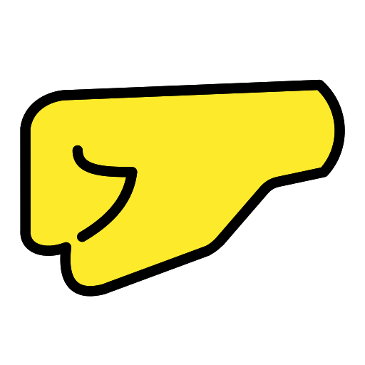 Left-Facing Fist as drawn by OpenMoji in 15.1