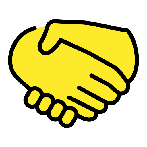Handshake as drawn by OpenMoji in 15.1