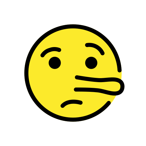 lying face — OpenMoji