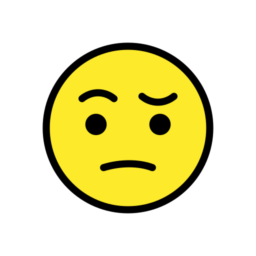 face with raised eyebrow — OpenMoji
