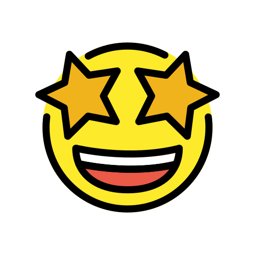 Star-Struck as drawn by OpenMoji in 15.1
