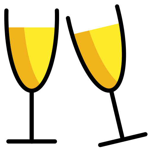 Clinking Glasses as drawn by OpenMoji in 15.1