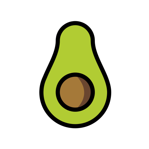 Avocado as drawn by OpenMoji in 15.1