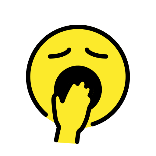 Yawning Face as drawn by OpenMoji in 15.1