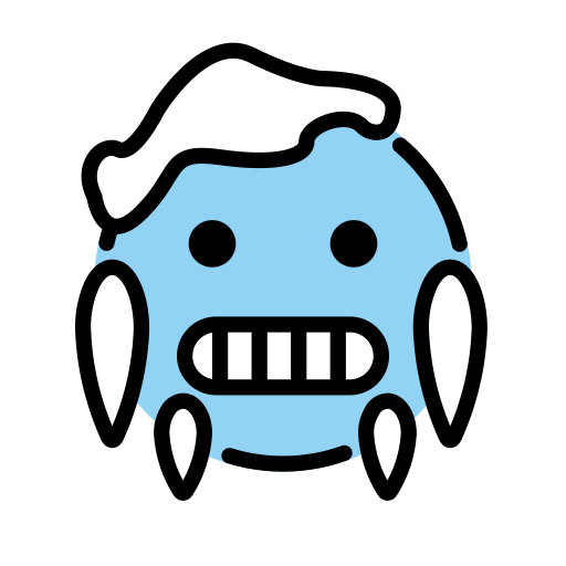Faccina Congelata as drawn by OpenMoji in 15.1