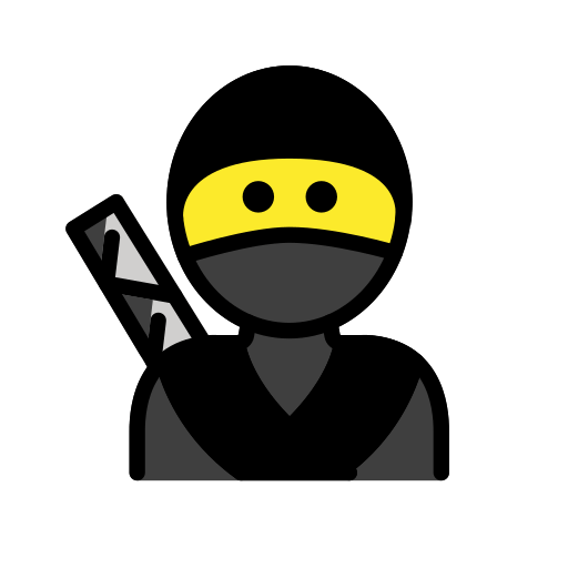 Ninja as drawn by OpenMoji in 15.1