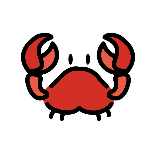 Crab as drawn by OpenMoji in 15.1