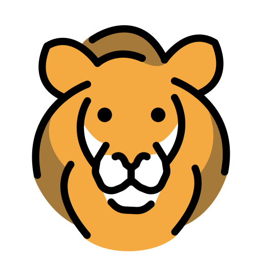 Lion as drawn by OpenMoji in 15.1