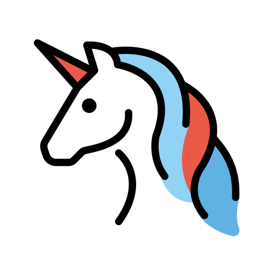 Unicorn as drawn by OpenMoji in 15.1
