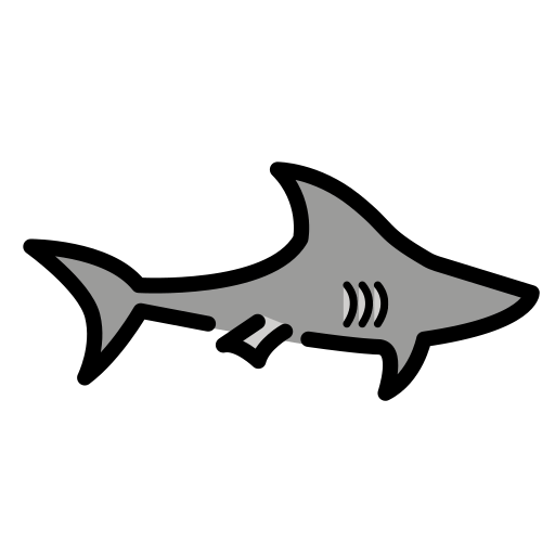 Shark as drawn by OpenMoji in 15.1