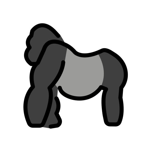 Gorilla as drawn by OpenMoji in 15.1