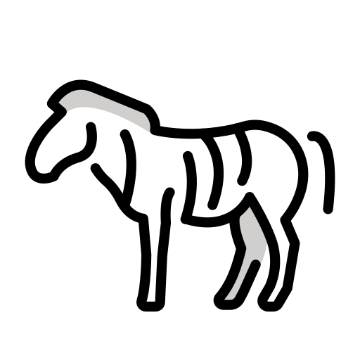 Zebra as drawn by OpenMoji in 15.1
