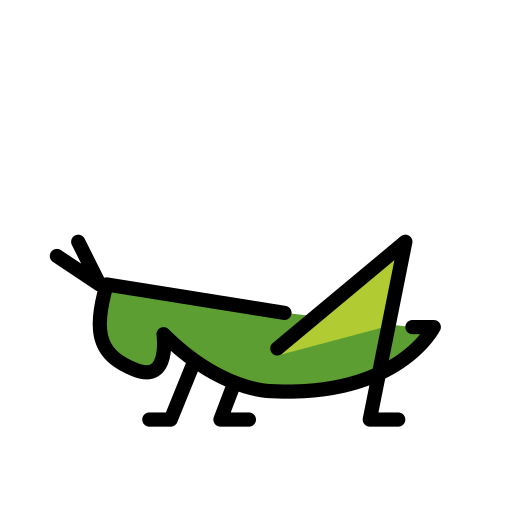 Cricket as drawn by OpenMoji in 15.1