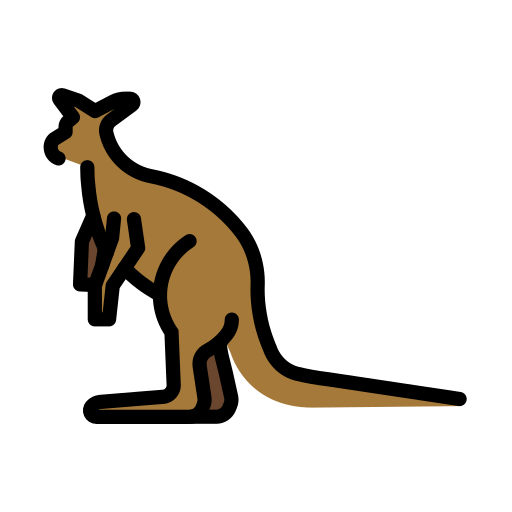 Kangaroo as drawn by OpenMoji in 15.1