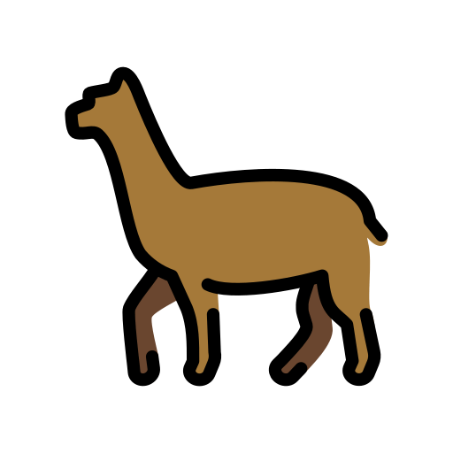 Llama as drawn by OpenMoji in 15.1