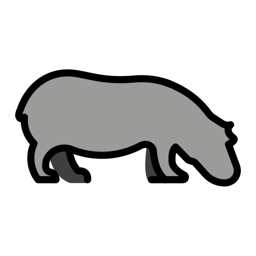Nilpferd as drawn by OpenMoji in 15.1