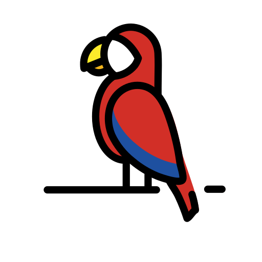Parrot as drawn by OpenMoji in 15.1