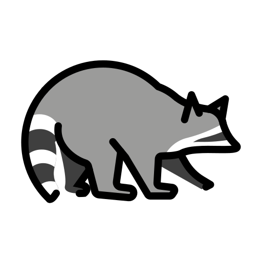 Procione as drawn by OpenMoji in 15.1