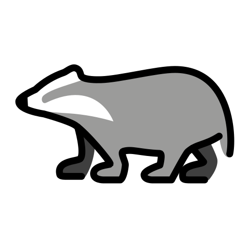 Badger as drawn by OpenMoji in 15.1