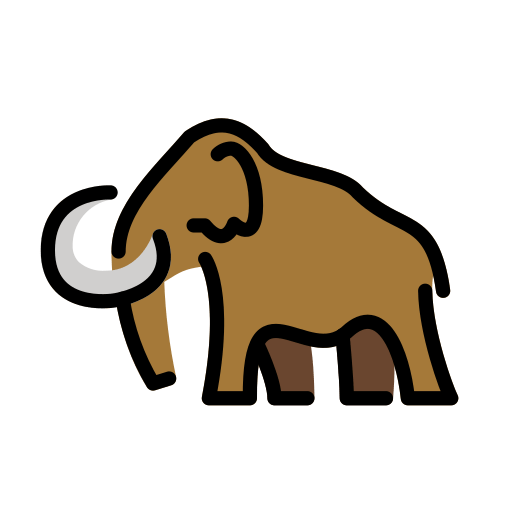 Mammoth as drawn by OpenMoji in 15.1