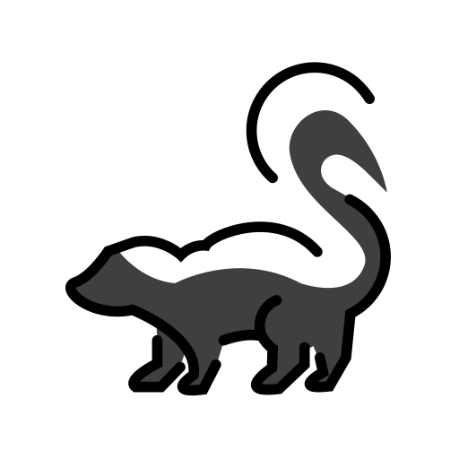 Skunk as drawn by OpenMoji in 15.1