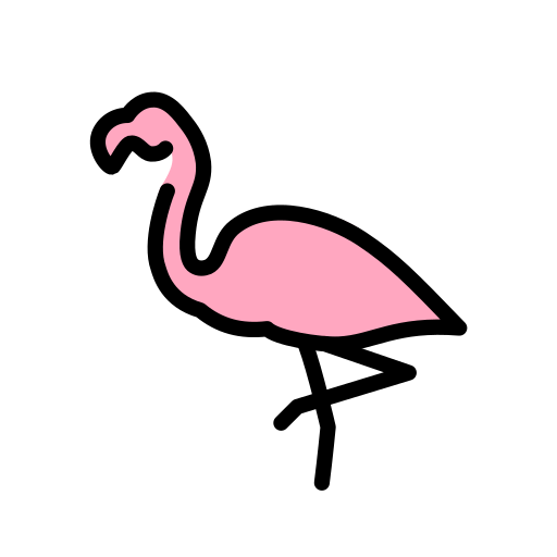 Flamingo as drawn by OpenMoji in 15.1