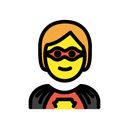 Superhero as drawn by OpenMoji in 15.1