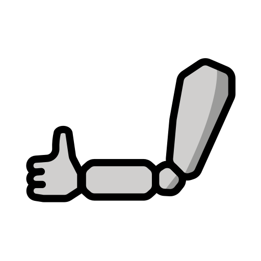 Mechanical Arm as drawn by OpenMoji in 15.1