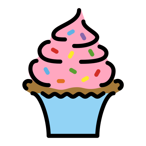 Cupcake as drawn by OpenMoji in 15.1