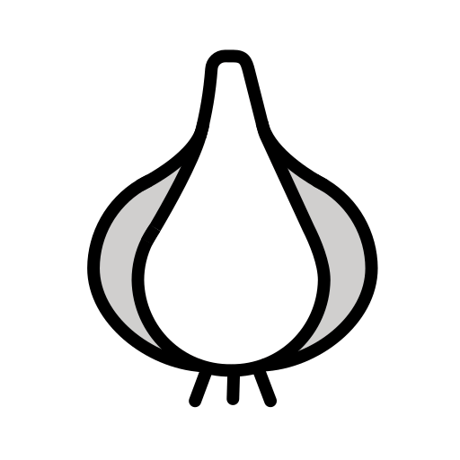 Garlic as drawn by OpenMoji in 15.1