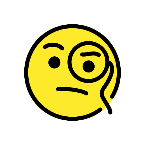 Face with Monocle as drawn by OpenMoji in 15.1