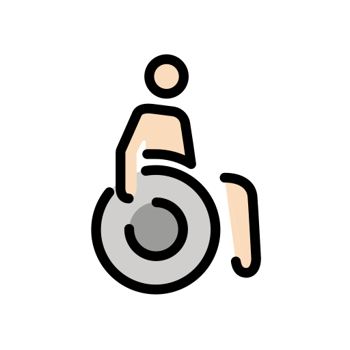 Person in Manual Wheelchair Facing Right: Light Skin Tone, the design in this release