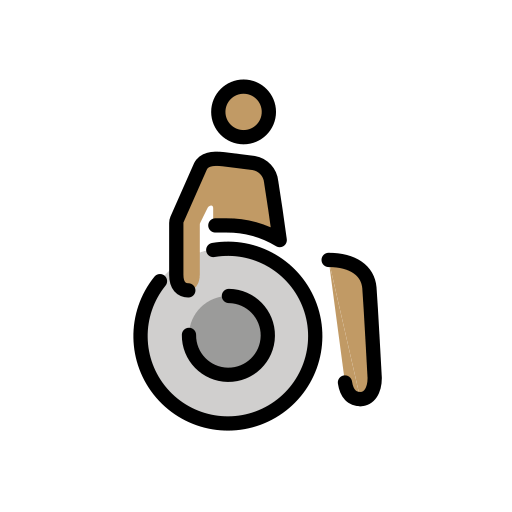 Person in Manual Wheelchair Facing Right: Medium Skin Tone, the design in this release