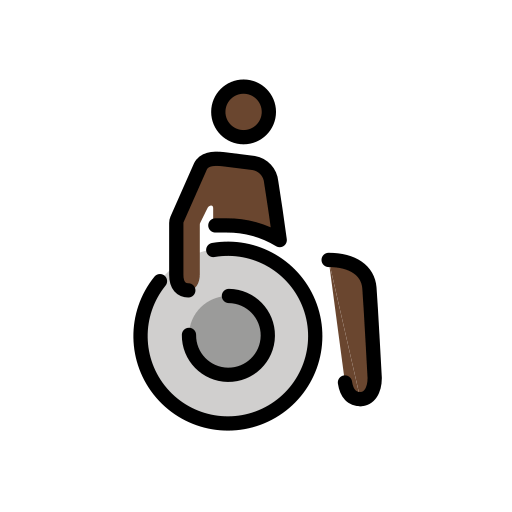 Person in Manual Wheelchair Facing Right: Dark Skin Tone, the design in this release