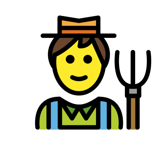Farmer as drawn by OpenMoji in 15.1