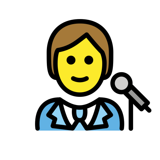 Singer as drawn by OpenMoji in 15.1