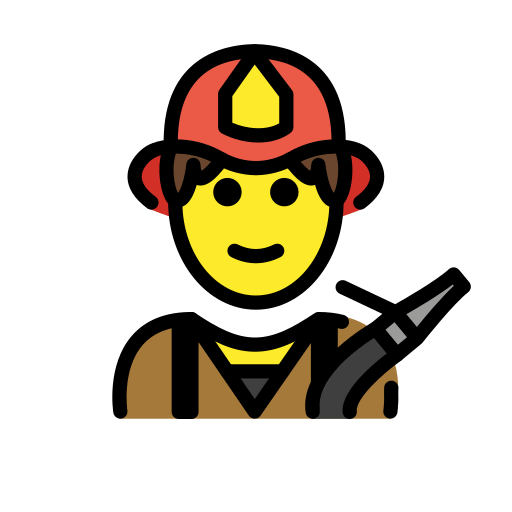 Firefighter as drawn by OpenMoji in 15.1