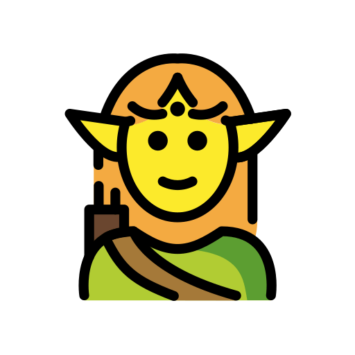 Elf as drawn by OpenMoji in 15.1